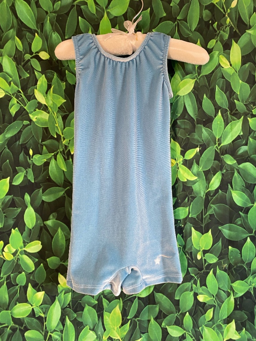 Destira Blue velvet Gymnastics Unitard Child XXS